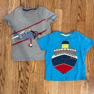 Mini Boden Gray and Blue Kids Appliqué Tees